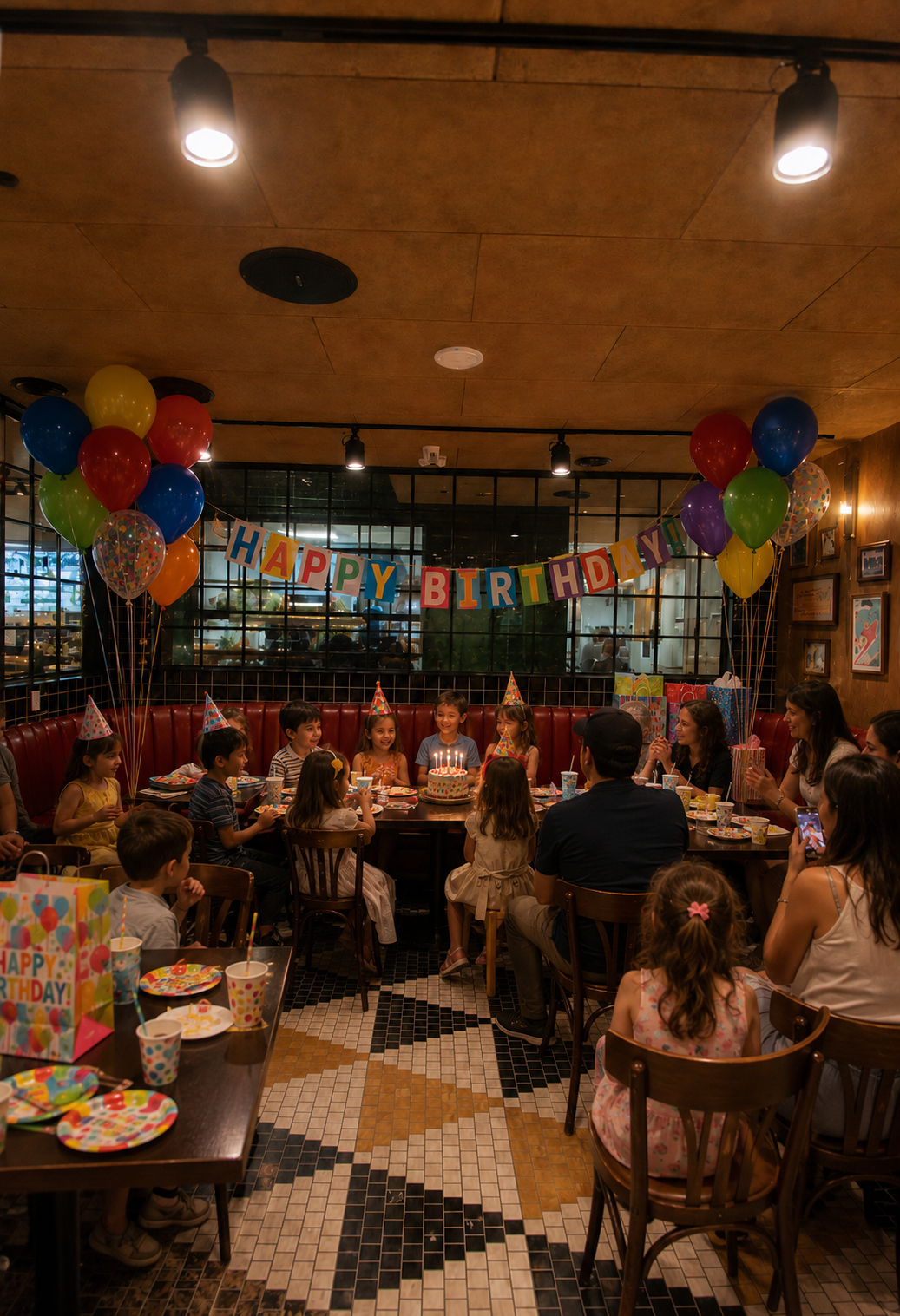 A candlelit birthday celebration around the table